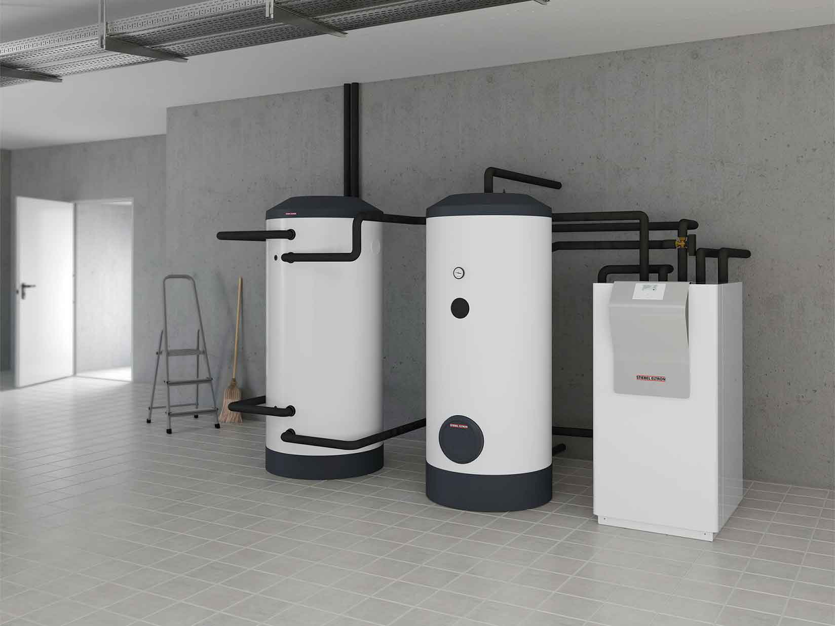 Grundwasserwärmepumpe im Heizungskeller