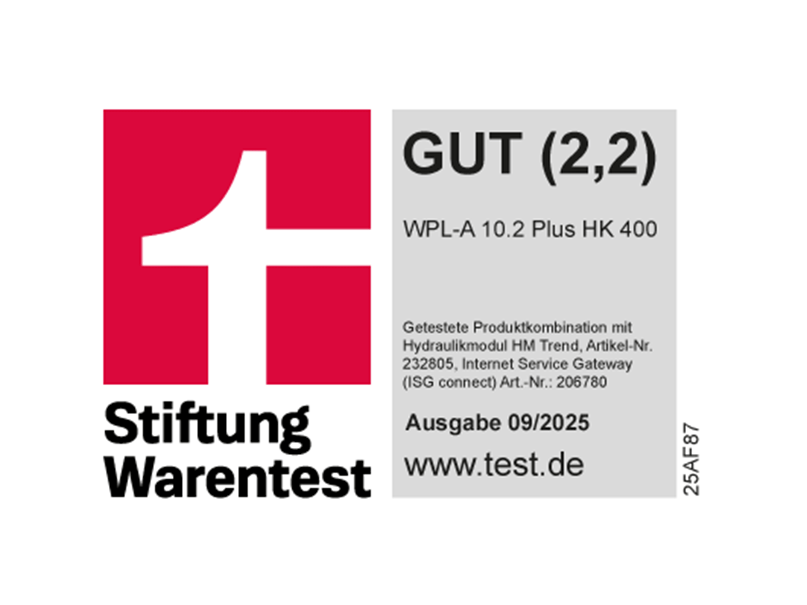 Stiftung Warentest 2025, Bewertung: Gut